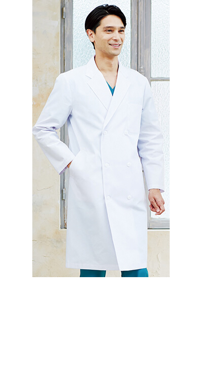 メンズ診察衣ダブル/白衣